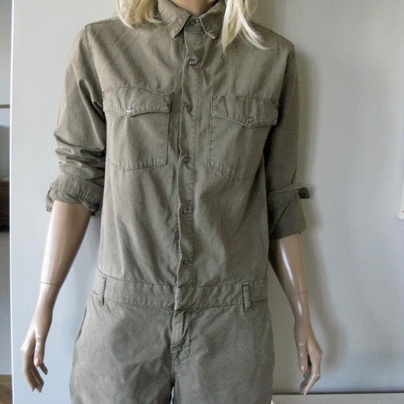 J BRAND AVERY UTILITY MILITARY GREEN ROMPER - Picture 8 of 11